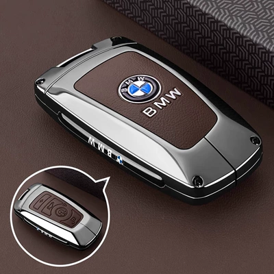 Static Rod/Key Bag: Covers 530Li/525Li Bag 7 Series - type-b-key-brown-leather-single-shell
