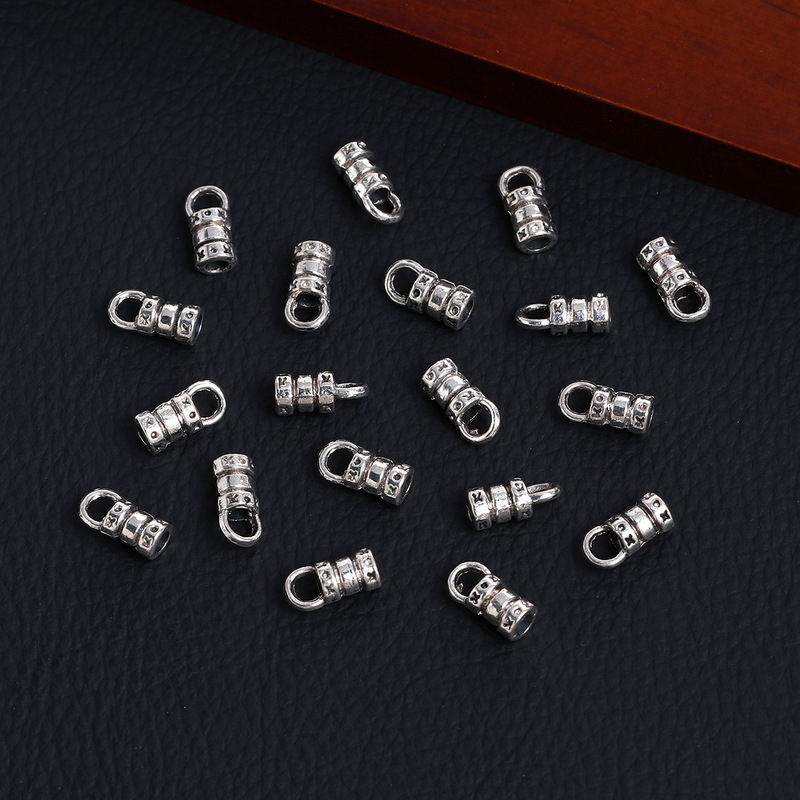 Antique Silver Threaded Leather Cord Buckle Chain Clasp Universal Connector DIY Jewelry Accessories Necklace Bracelet End Clasp Antique Silver Threaded Leather Cord Buckle Chain Clasp Universal Connector DIY Jewelry Accessories Necklace Bracelet End Clasp