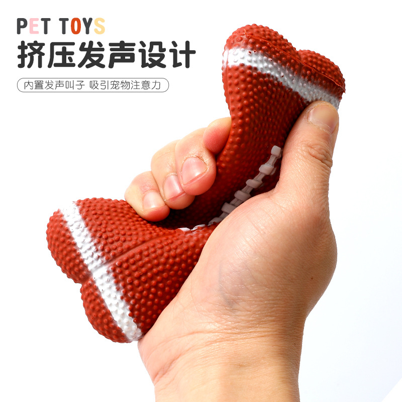 Suministro directo de fábrica en stock nuevo vinilo sonido deportes bola hueso perro de juguete perro entrenamiento mascota juguete al por mayor