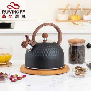 Black hammer pattern whistle kettle Amazon shrimp skin cross-border kitchenware whistle Kettle tea boiling water 2.5L flat bottom