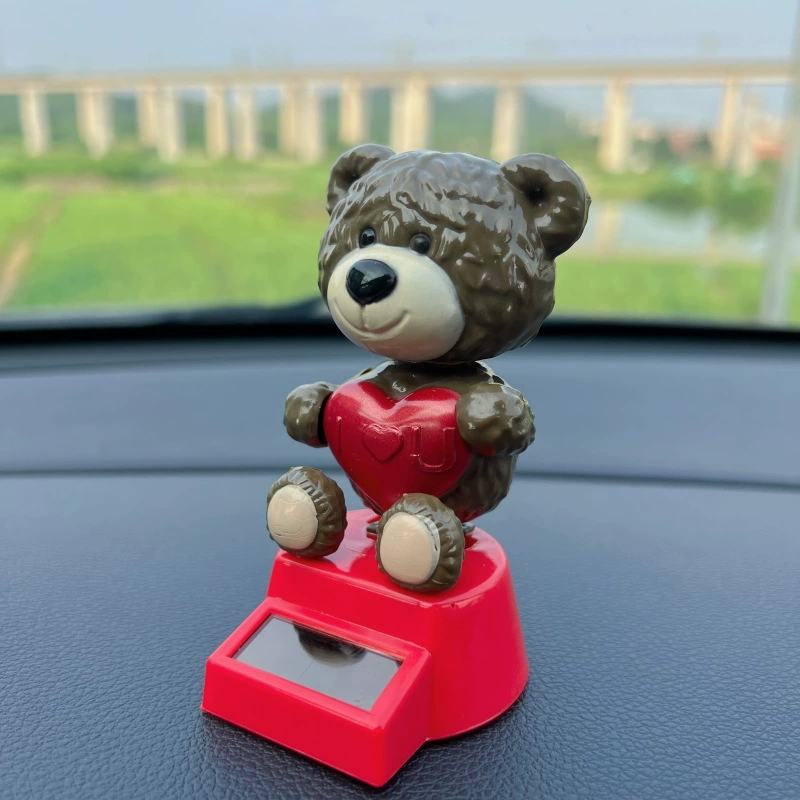 Солнечный медведь любви, автомобильное украшение, мультяшная кукла, милый автомобиль, креативный подарок, украшение, встряхивающая голова, персонализированное само