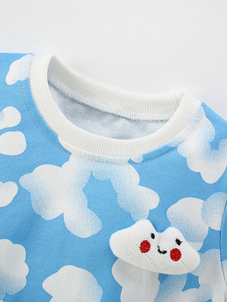 Cross-border malwee chaqueta infantil otoño y invierno nuevo estilo europeo y americano para niños de mediano tamaño impresión de aire extranjero cuello redondo manga larga chaqueta casual