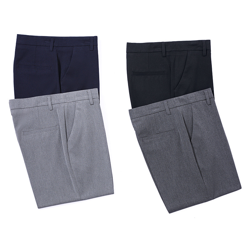 Ropa de negocios pantalones de traje de hombre pantalones de traje casual rectos para hombres pantalones de traje de negocios pantalones de primavera y verano para hombres sin planchar pantalones elásticos