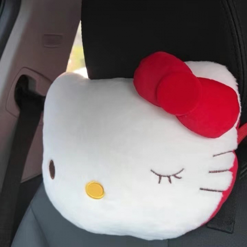 ガーリーハートインターネット有名人漫画かわいいハローキティ車のヘッドレスト猫ネックピロークッション車の枕|undefined