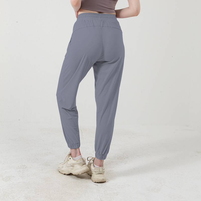 新款冰丝运动裤女薄款垂感阔腿宽松休闲透气轻薄束脚防晒瑜伽裤子