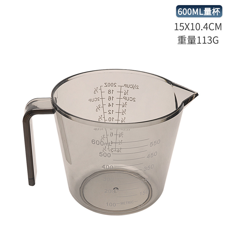 Herramientas para hornear de plástico transparente taza de medición PS taza de medición barril 150/300/600/1000ml Escala de cocina taza