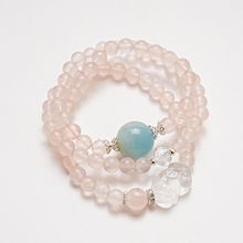 【花絮语】天然冰粉水晶手串女款海蓝宝车轮珠时尚轻奢手链批发