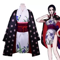 Костюм косплея One Piece: Робин в образе из Однй кусочек одежды с кимоно оннаги из Нинзя One Piece Nicole кимоно косплей костюм с puff рукавами