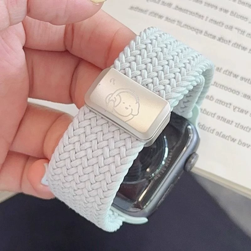 Новый музыкальный плетеный магнитный ремешок для щенка, подходящий для ремешка iwatch S9Applewatch10, дышащий браслет