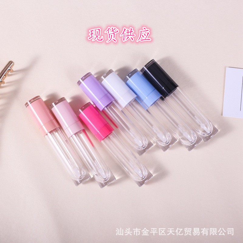 Spot envío gratis descuento esmalte de labios brillo de labios tubo vacío cabezal de cepillo de silicona botella multicolor bolsa cosmética de tubo redondo pequeño
