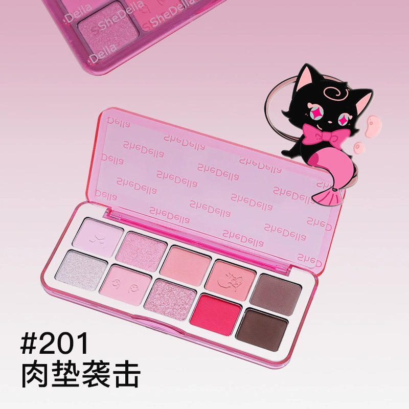 Палетка теней SheDella Black eyeshadow, десять цветов, на каждый день, земные тона, новая коллекция