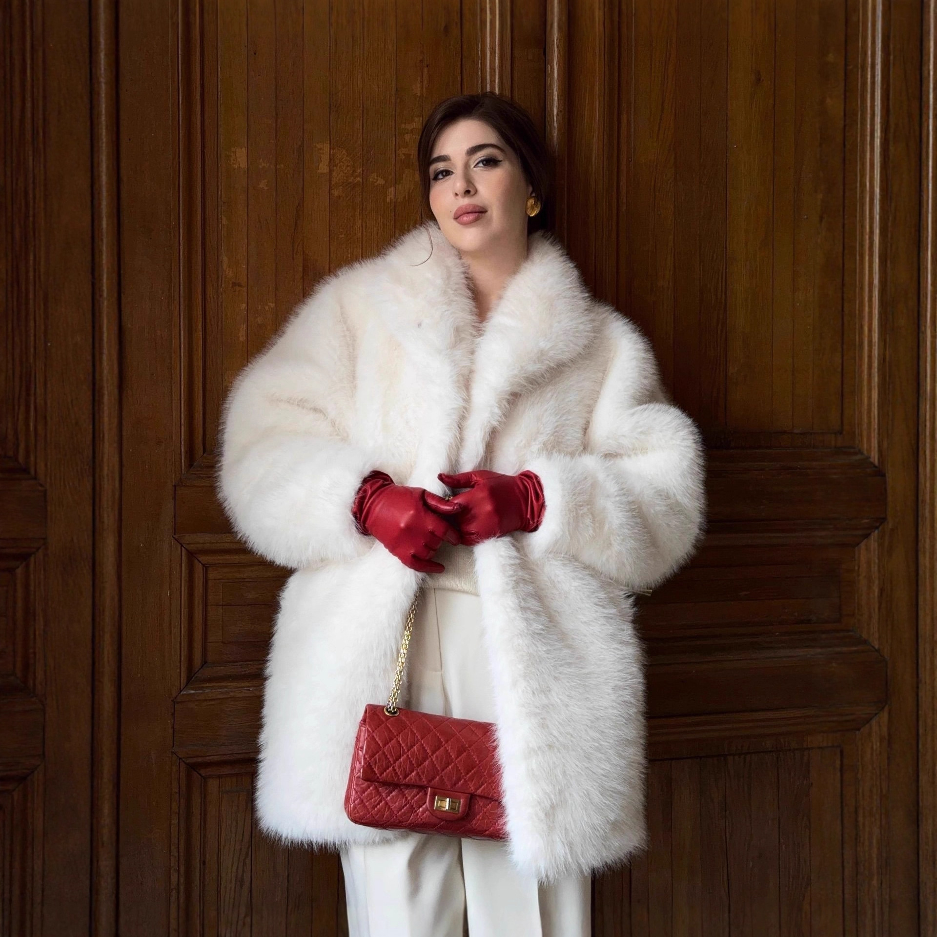 跨境新款长款狐狸毛仿真皮草冬季网红毛绒中长款皮草欧美风女外套