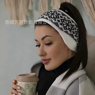 跨境2026新款百搭护耳发带保暖针织发带韩版显脸小宽边运动头带
