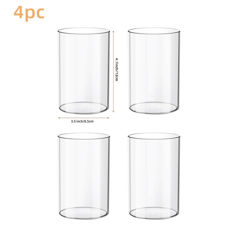 Jarrón de vidrio simple transparente hogar cristalería hidropónica candelabro diseño de ambiente de boda vela a prueba de viento taza