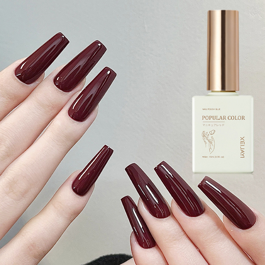 2023 new white dark red nail polish glue for nail polish shop
