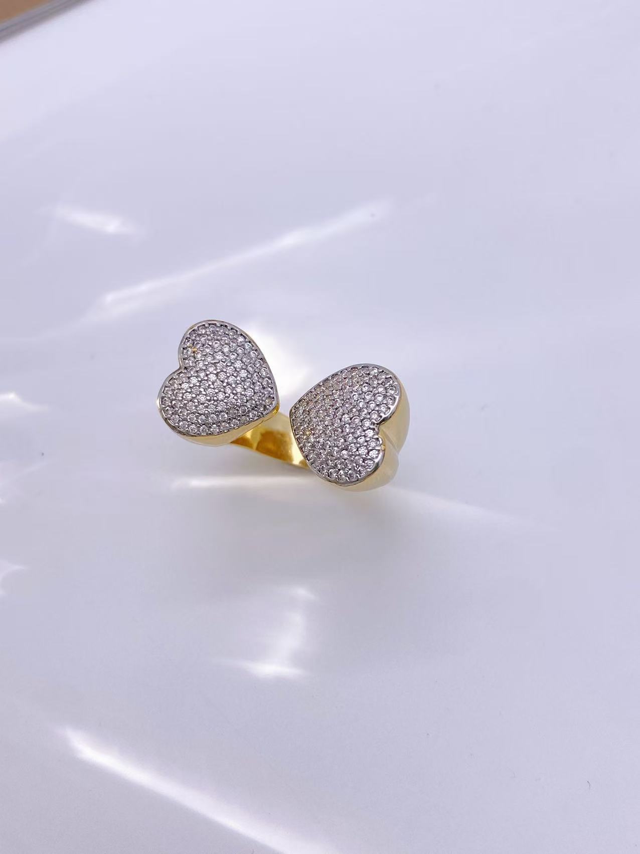 Heart Shape Pattern Wholesale Jewelry Classic Style Heart Shape Copper Zircon Plating Rings Bracelets