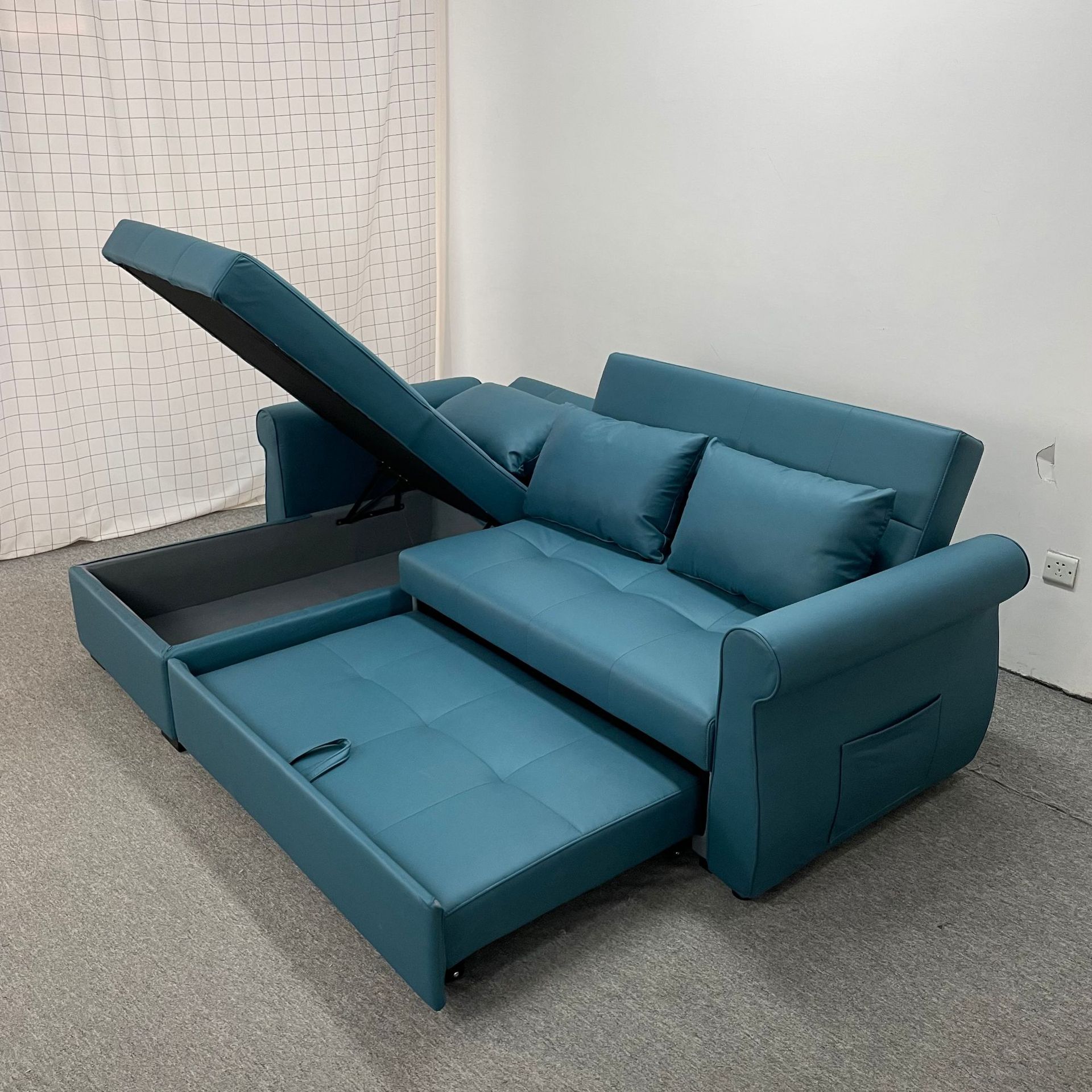 Sofá cama multifuncional de doble propósito, sala de estar, apartamento sin lavado, tecnología combinada de sofá cama con mano de obra.