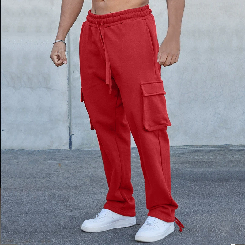 Мужские утепленные флисовые брюки для повседневной носки, новинка Amazon 2026, европейский и американский стиль, большие размеры, модные, на шнурке, утолщенные, длинные.