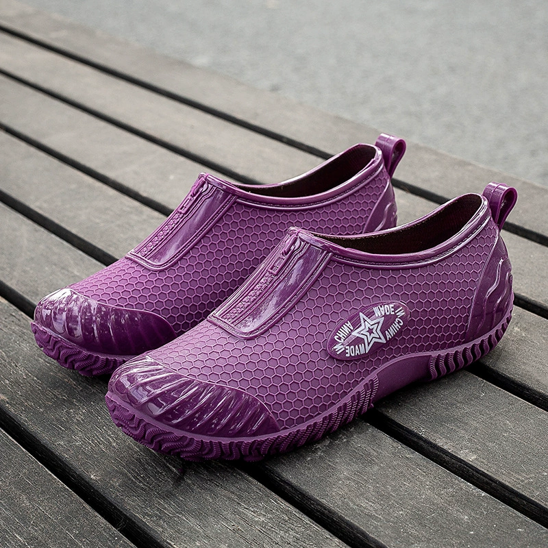 Модные резиновые сапоги, женская верхняя одежда для взрослых, Нескользящие непромокаемые резиновые сапоги в Корейском стиле, короткая трубка с низким верхом, весна и осень, рабочая резиновая обувь с мелким ртом