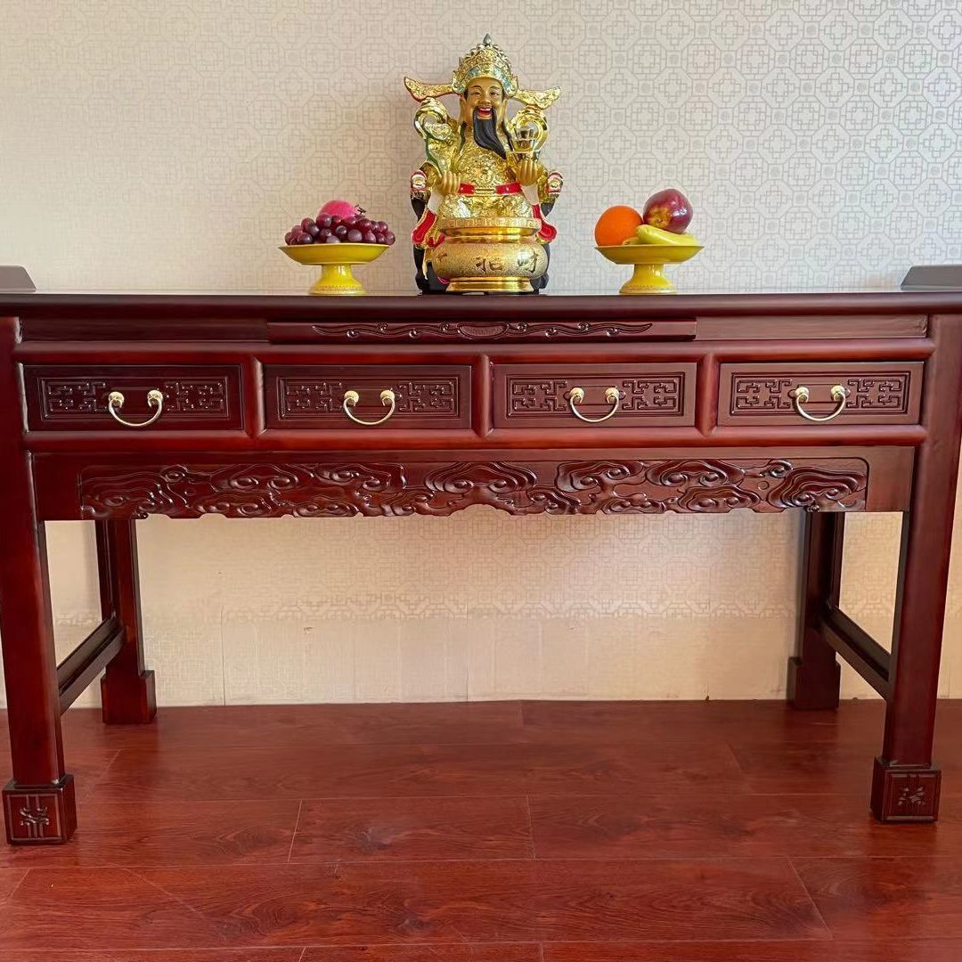 New Chinese-Style Altar for Home Use, Solid Wood Incense Table for Offering to Buddha, Shrine Table, Old Elm Wood Temple Offering Table for Buddha