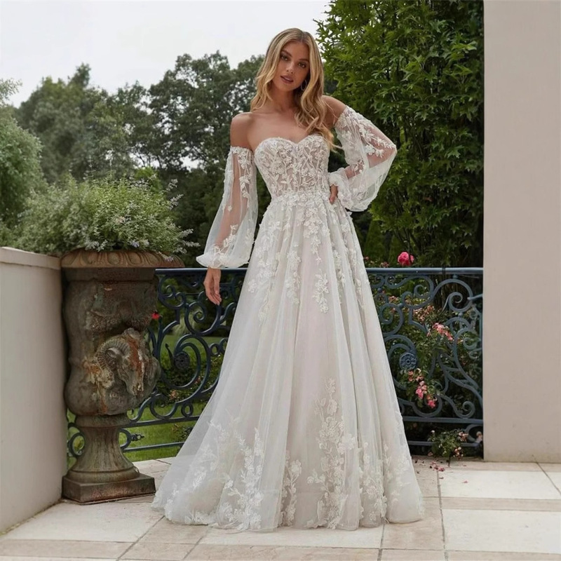 Amazon Foreign Trade Wedding Dress Bride Light Luxury Niche Light Gauze European and American New High-End Engagement Dress Fairy Style