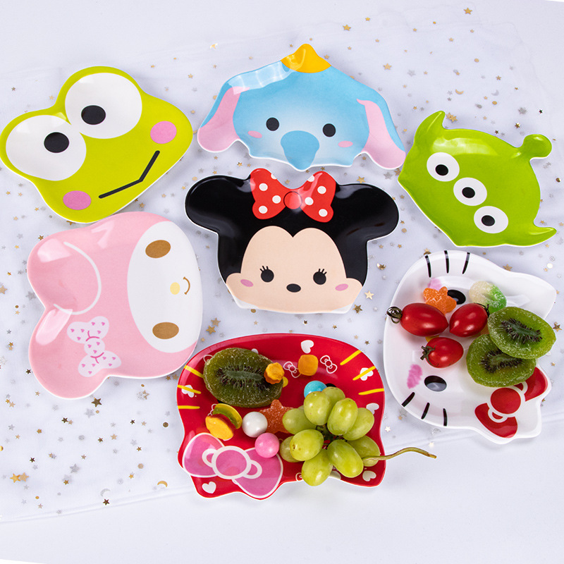New Creative Style Cat Head Melamine Melamine Shaped Small Plate Melamine Snack Plate Kidsren's Fun Tableware