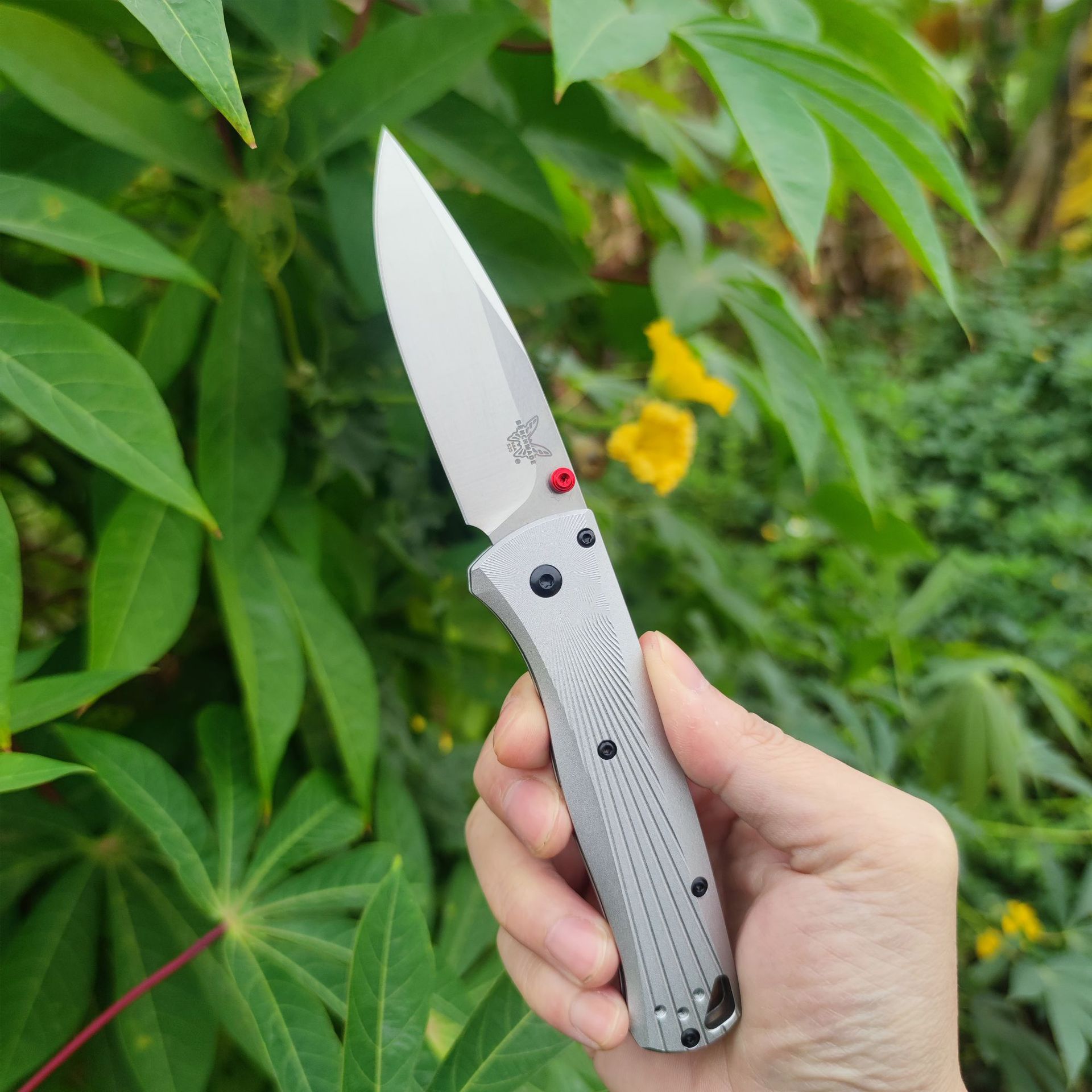 蝴蝶535户外折刀铝合金手柄荒野应急防身露营小刀便携家用水果刀