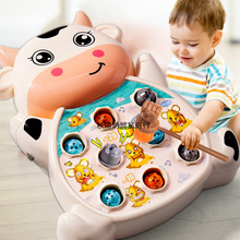 儿童电动打地鼠大号婴幼儿早教游戏机猪猪奶牛款音乐玩具男女特价