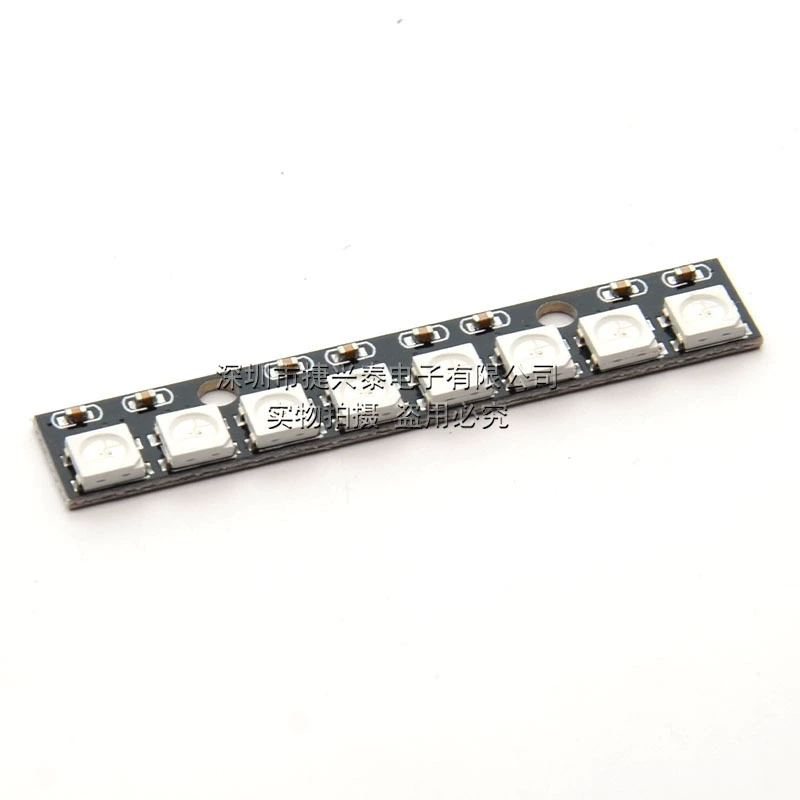 8-битный WS2812 5050 RGB светодиод с полным цветовым драйвером, плата разработки, черная панель