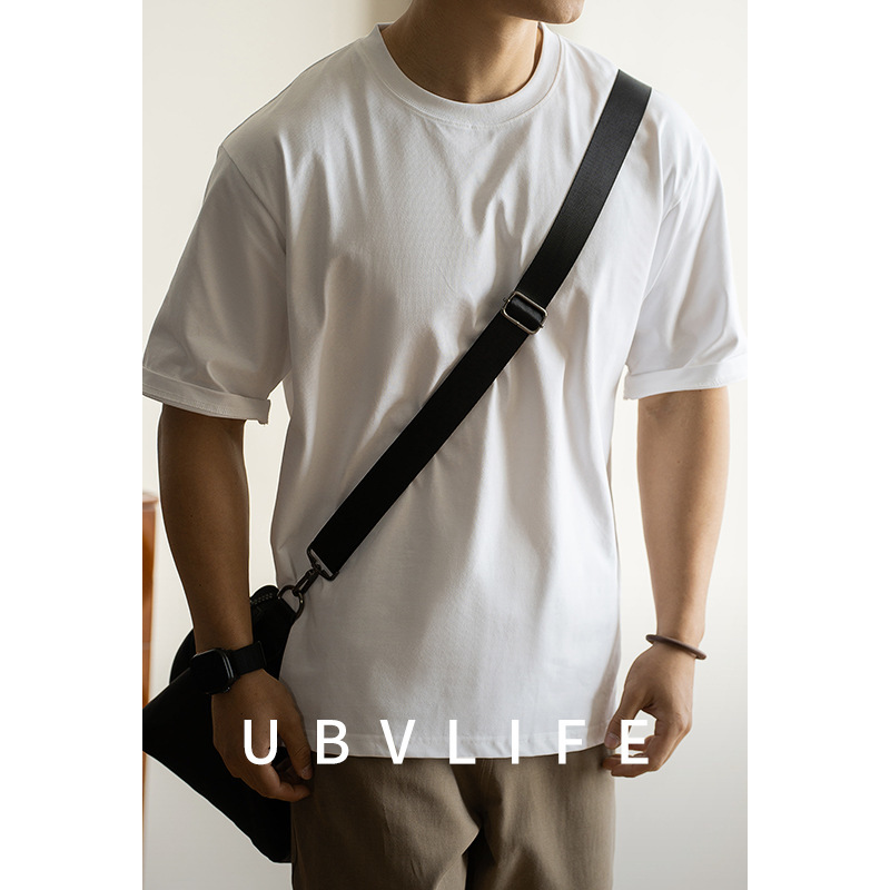 High-End Sorona 7A Antibacterial Sun-Protective Loose-Fitting White T-Shirt Short-Sleeved Men's 2026 Spring/Summer Heavyweight Base Shirt