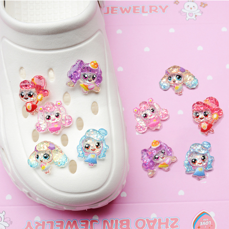 New sequin heart-shaped cute shoe charms and shoe buckle accessories for children and girls, cartoon shoe decoration clips New sequin heart-shaped cute shoe charms and shoe buckle accessories for children and girls, cartoon shoe decoration clips
