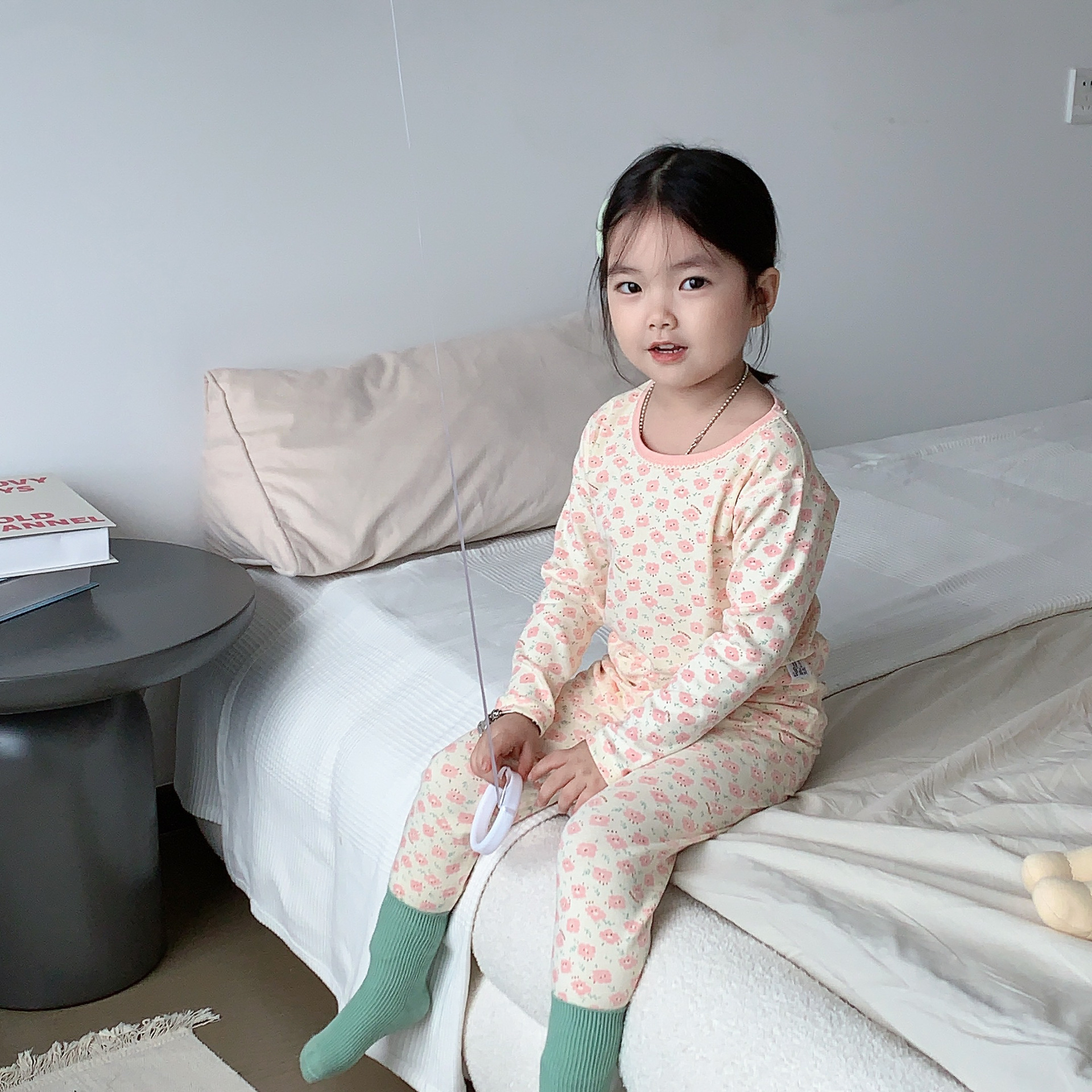 [Personalizado] Ropa de otoño de algodón con cremallera para niños, traje de pantalones largos, ropa interior deshuesada de algodón puro, tesoro para hombres, pijamas para niñas, servicio a domicilio