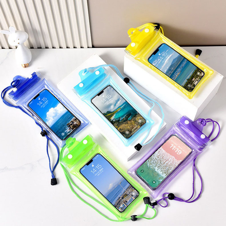 Three-fold airbag inflatable waterproof phone case for outdoor use, rafting, touchscreen compatible phone case, and waterproof phone cover for delivery riders.