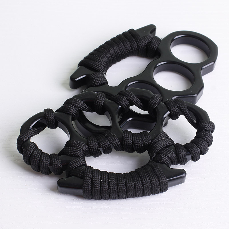 Thickened Self-Defense Fingertip Gauntlet Punching Iron Four-Finger Palm Break-Window Hammer Wolf-Repelling Weapon