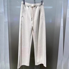 M**檬女装2025秋冬新款加绒休闲裤子女阔腿裤松紧腰宽松5GA252831