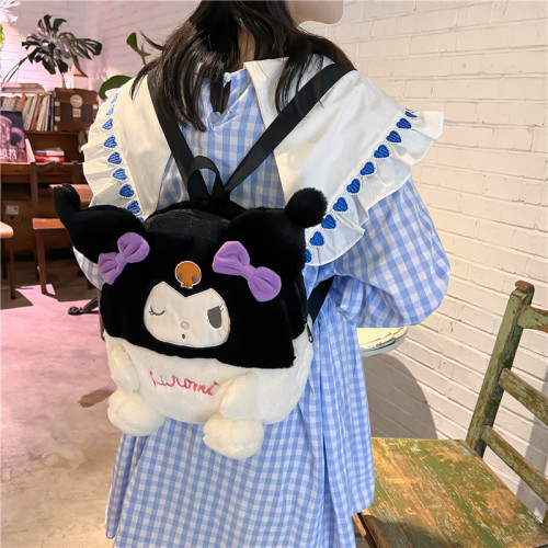 Japanese Kuromi backpack cute student junior high school student travel JK uniform Lolita big-eared dog plush backpack