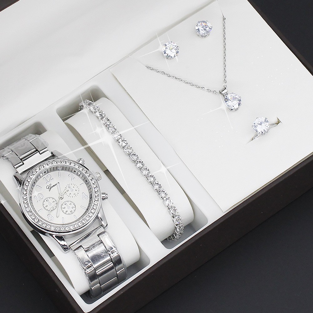 Quartz Movement Solid Color Pattern Shiny Solid Color Single Folding Buckle Quartz Women's Watches