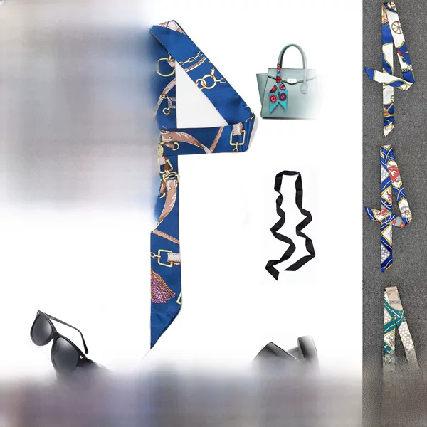 New Spring Korean Style Shatin Long Scarf Tie Bag Small Ribbon Wrapping Handle Scarf Scarf Bag with Scarf