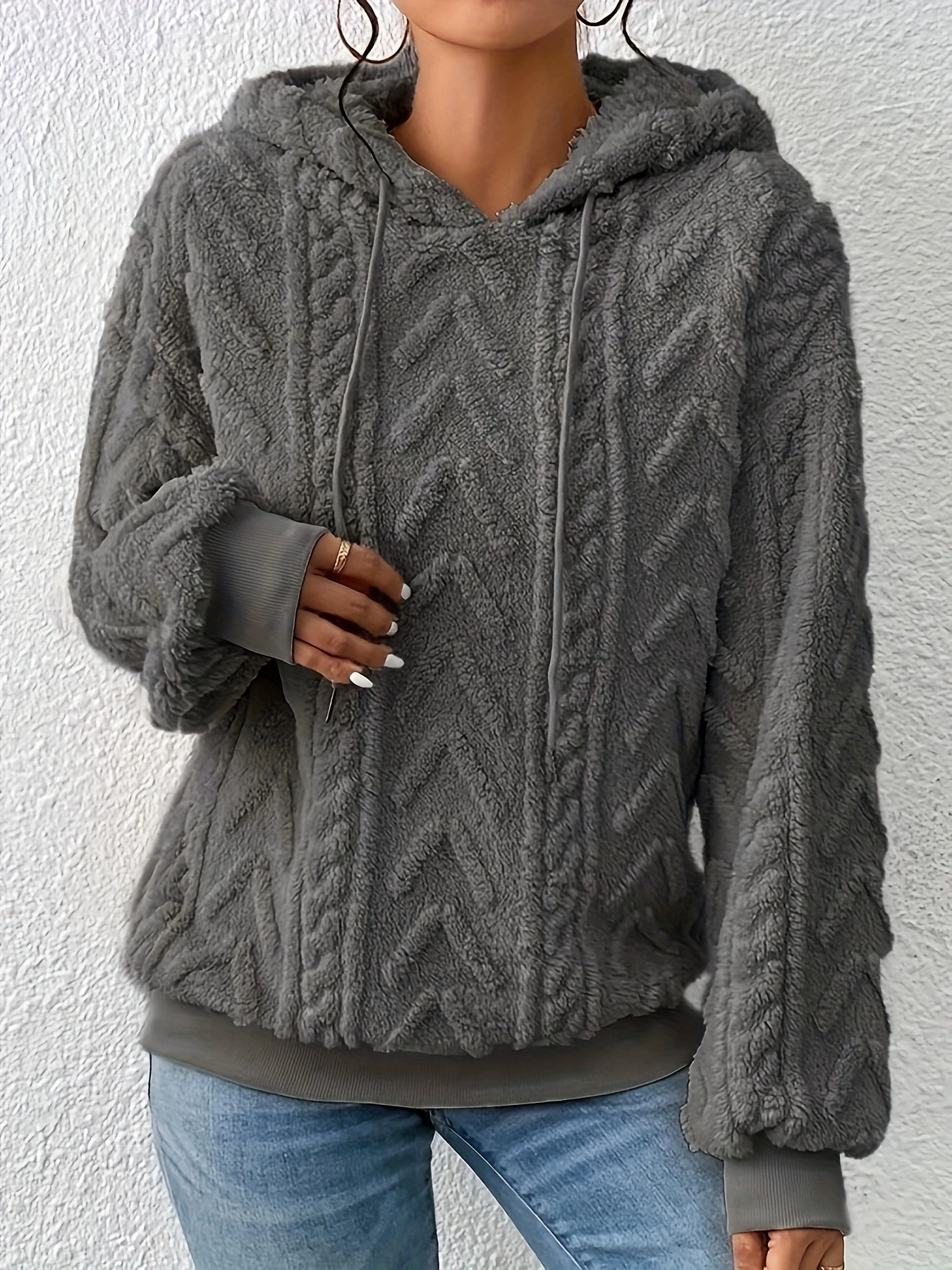 Flannel sweatshirt, European style, plus size