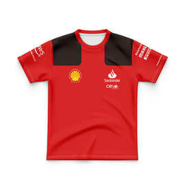 2023法拉利红色卫衣主客场儿童橄榄球T恤球衣数码印花速干短袖橄