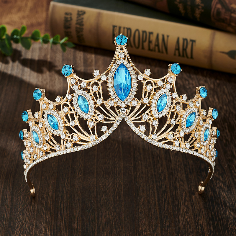 Elegant Lady Crown Alloy Plating Inlay Artificial Gemstones Crown display picture 2