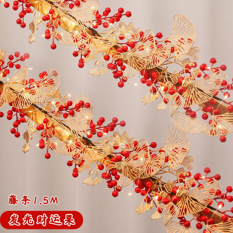 2024 decoración de Año Nuevo Festival de Primavera ambiente fu carácter colgante ratán Año Nuevo puerta colgante escalera barandilla diseño suministros