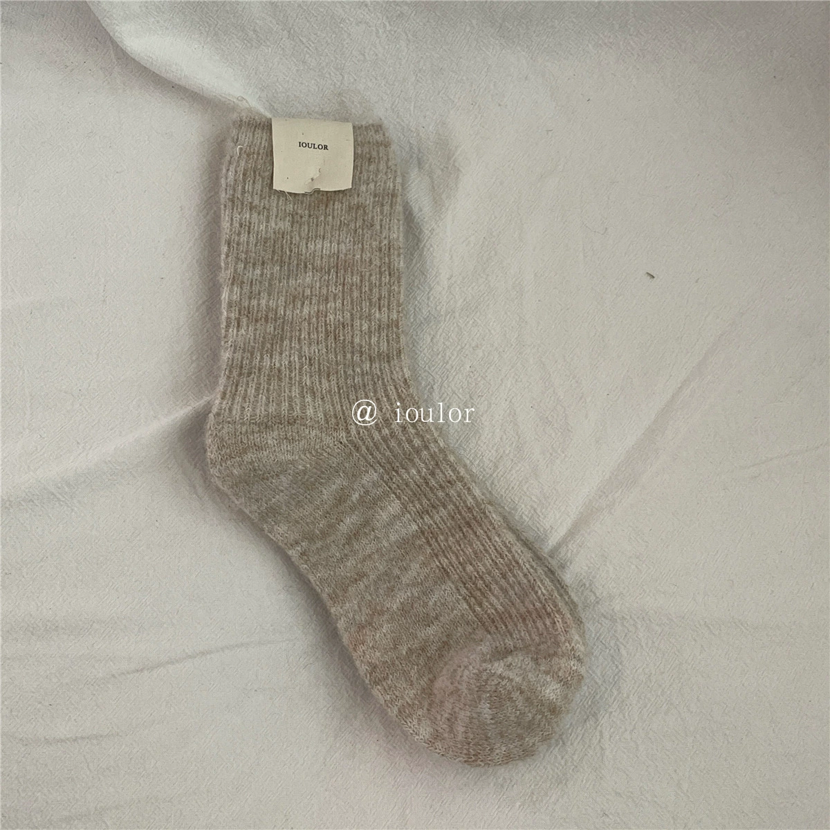 IOULOR Demi-season cashmere Japanese thin woolen knee socks, increased thickness, mid-length, Korean style
