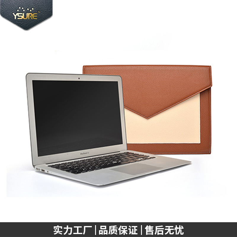 Apple Laptop Sleeve Is Suitable for Macbook, Made of Genuine Leather, Water-Resistant Protective Case, Available for Wholesale with Logo Printing and Storage