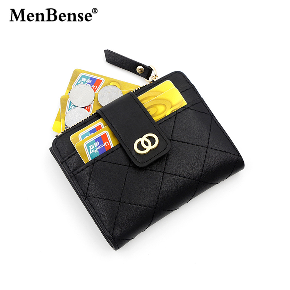 Versión coreana de la hebilla de la billetera de las señoras del rombo de la moda corta, el monedero delgado de varias tarjetas, el bolso de identificación, la billetera al por mayor