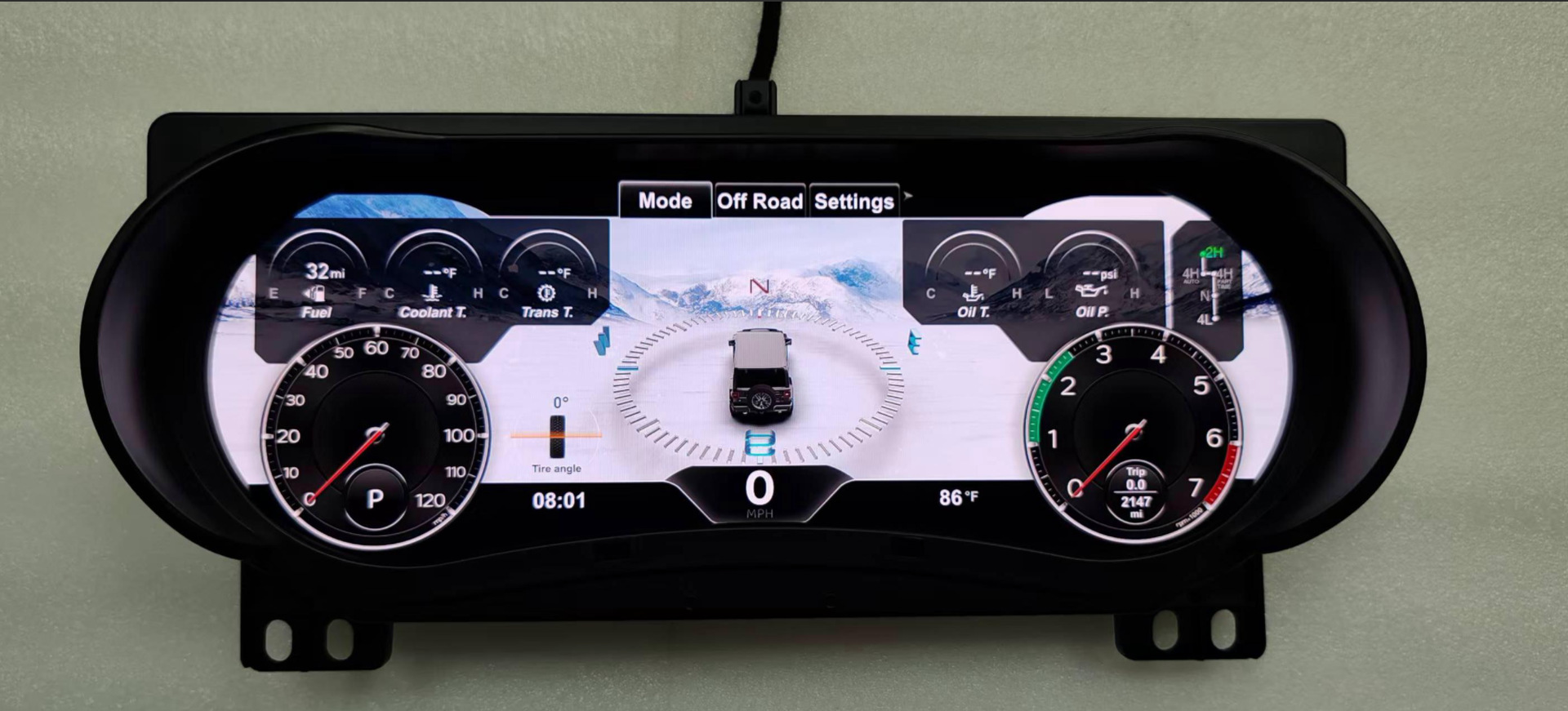 Suitable for Jeep Wrangler Jl2018-2023 Full Lcd Dashboard, Non-Destructive Direct Plug-In Multi-Function Lcd Instrument