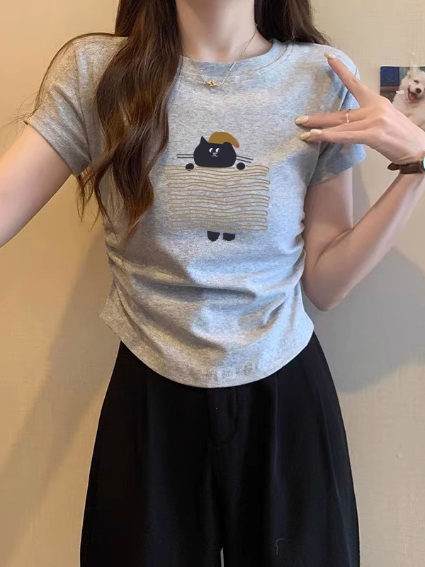 女性のための半袖右肩 T シャツ 2025 夏の新しいホットスタイルの女性のスリムフィット半袖トップ夏の着用綿|undefined