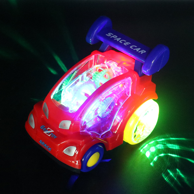 Coche eléctrico UNIVERSAL TRANSPARENTE engranaje coche concepto coche modelo colorido música Luz coche de juguete de dibujos animados