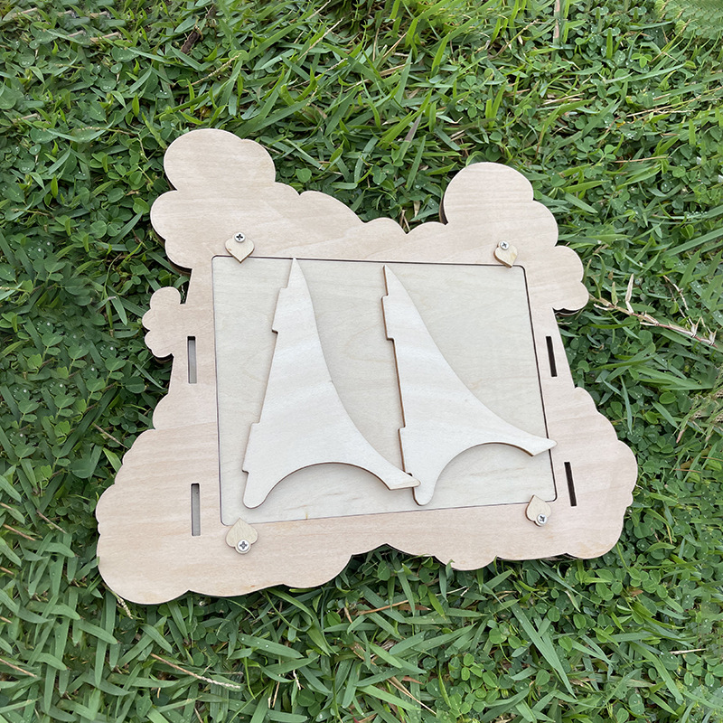 Marco de fotos de madera artesanías de grabado láser creativo estudiante graduación foto marco escritorio marco de fotos de madera