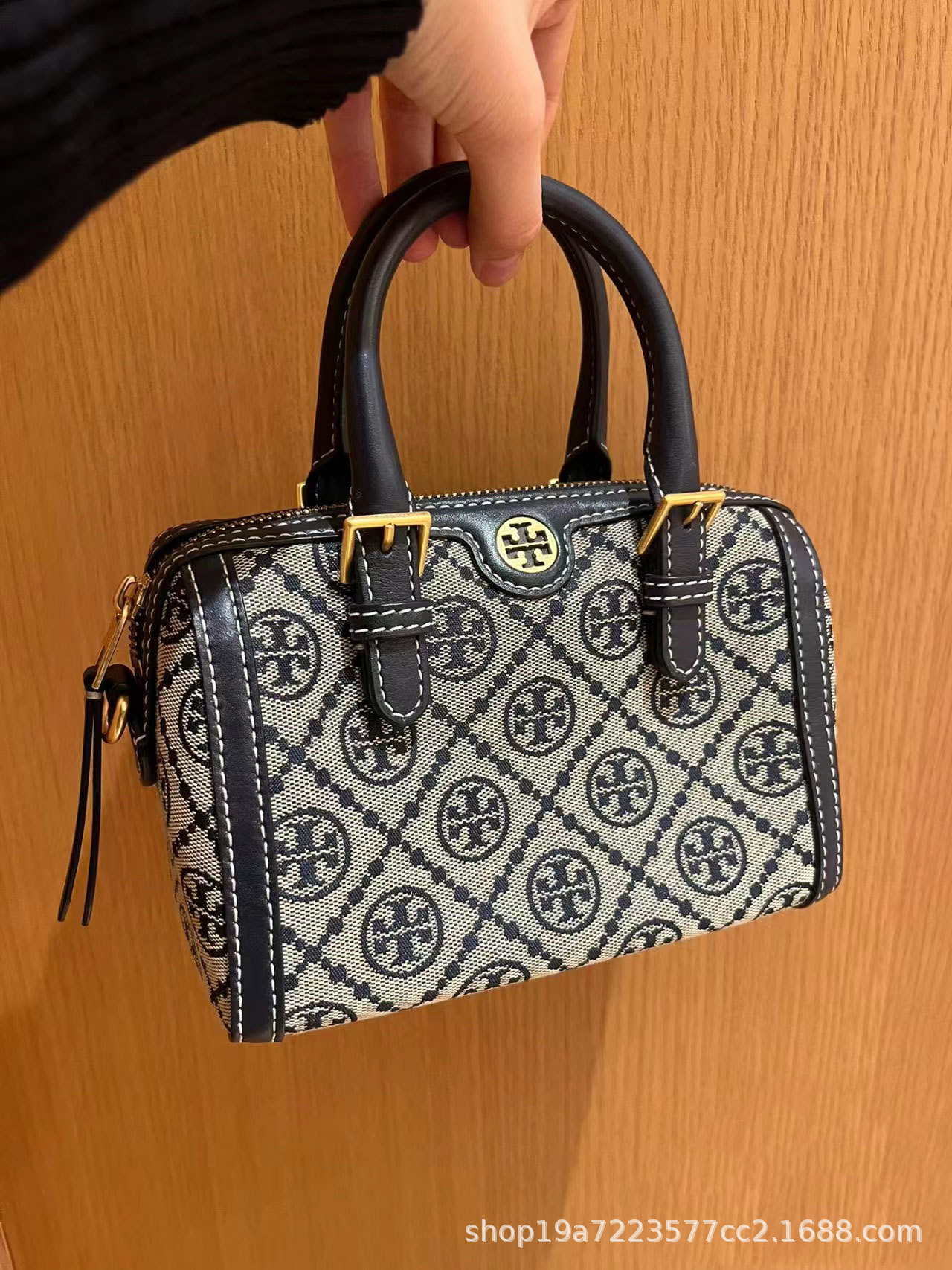 TB Spring New Boston Blue-Brown Print Canvas Mini Pillow Handbag Versatile Crossbody Bag for Women - Thumbnail 7